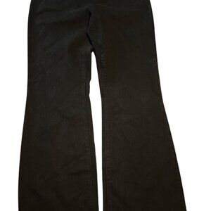 A3 Denim Womens Black Flare Pants Size 14 Cotton Blend With Silver Button Detail
